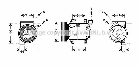 AVA DNK005 Compressor, air conditioning DNK005