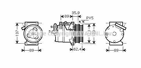 AVA FDK433 Compressor, air conditioning FDK433