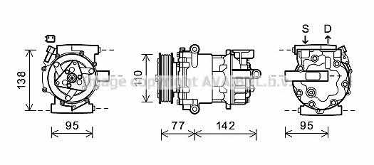 AVA FDK470 Compressor, air conditioning FDK470