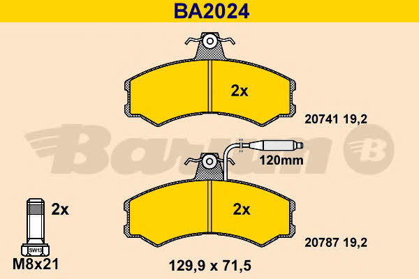 Barum BA2024 Brake Pad Set, disc brake BA2024