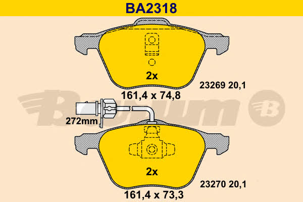 Barum BA2318 Brake Pad Set, disc brake BA2318