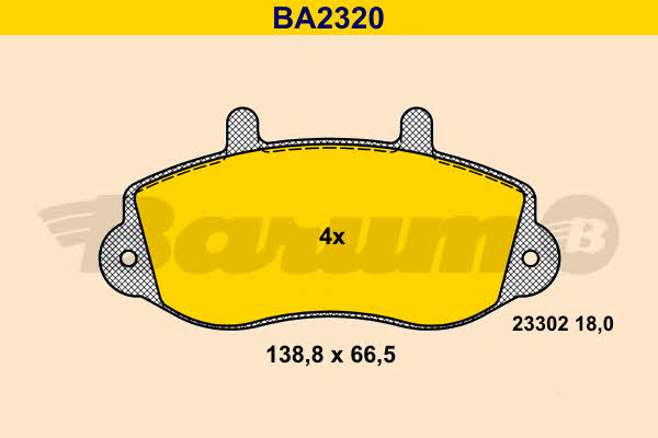 Barum BA2320 Brake Pad Set, disc brake BA2320