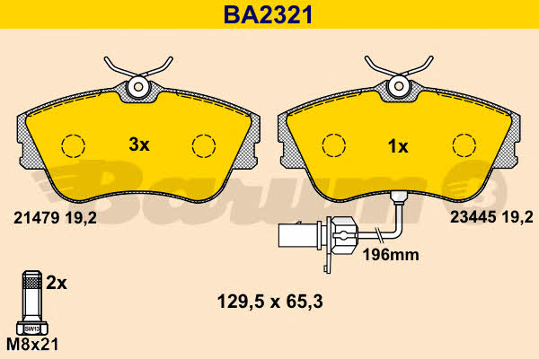 Barum BA2321 Brake Pad Set, disc brake BA2321