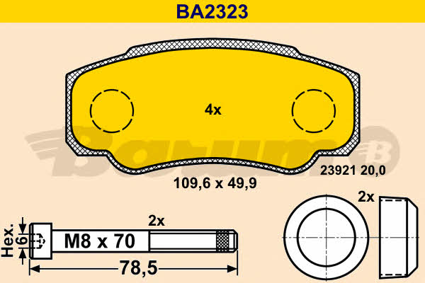 Barum BA2323 Brake Pad Set, disc brake BA2323