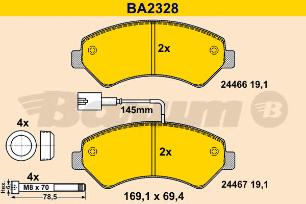 Barum BA2328 Brake Pad Set, disc brake BA2328