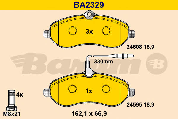 Barum BA2329 Brake Pad Set, disc brake BA2329