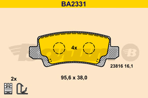 Barum BA2331 Brake Pad Set, disc brake BA2331