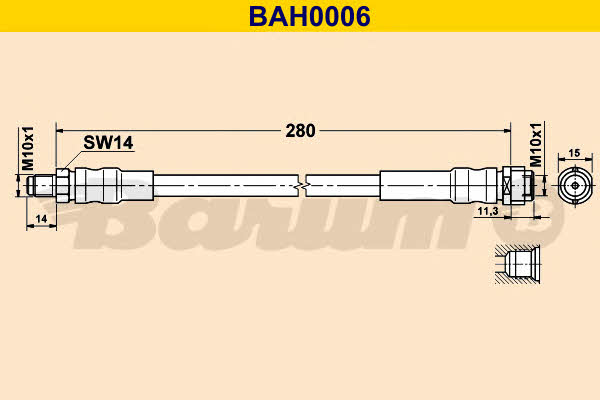 Barum BAH0006 Brake Hose BAH0006