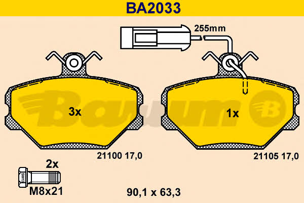 Barum BA2033 Brake Pad Set, disc brake BA2033