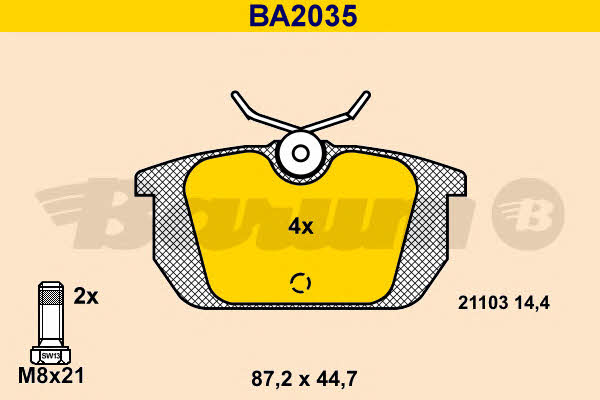 Barum BA2035 Brake Pad Set, disc brake BA2035