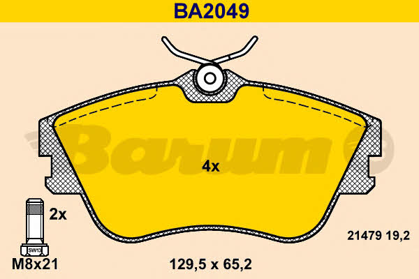 Barum BA2049 Brake Pad Set, disc brake BA2049