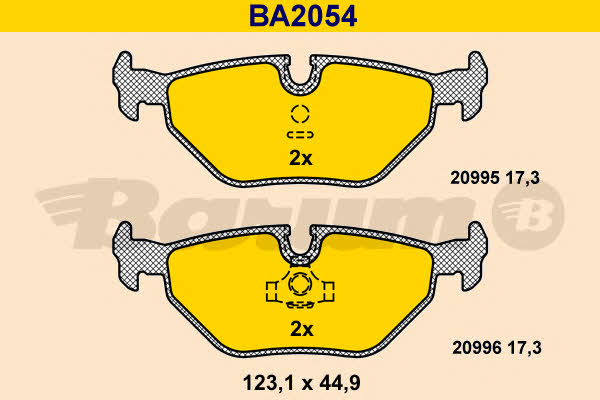 Barum BA2054 Brake Pad Set, disc brake BA2054