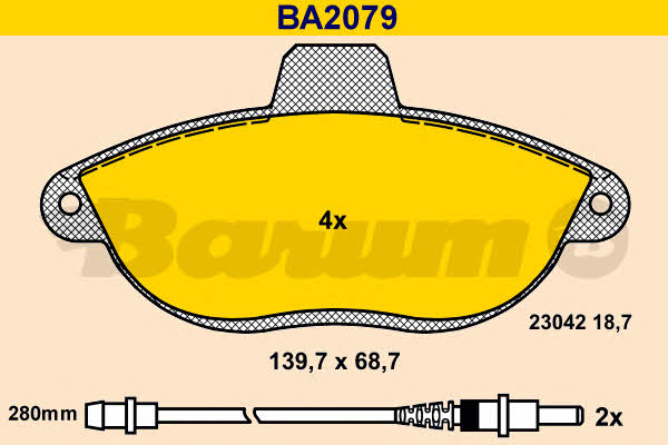 Barum BA2079 Brake Pad Set, disc brake BA2079