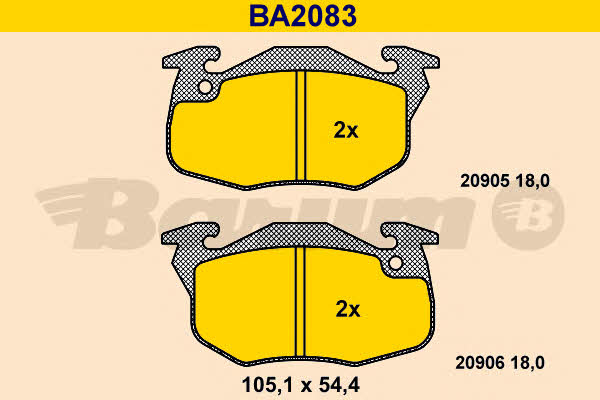 Barum BA2083 Brake Pad Set, disc brake BA2083