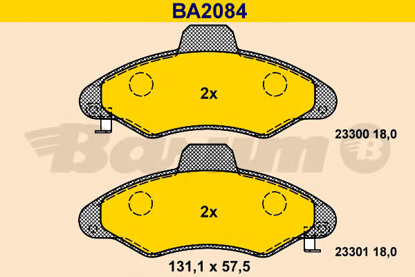 Barum BA2084 Brake Pad Set, disc brake BA2084