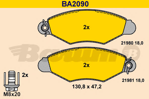 Barum BA2090 Brake Pad Set, disc brake BA2090