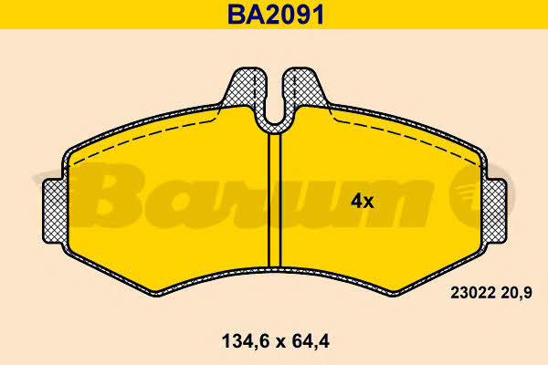 Barum BA2091 Brake Pad Set, disc brake BA2091
