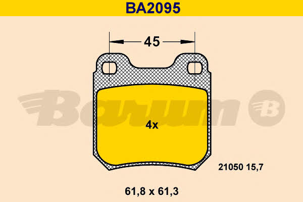 Barum BA2095 Brake Pad Set, disc brake BA2095