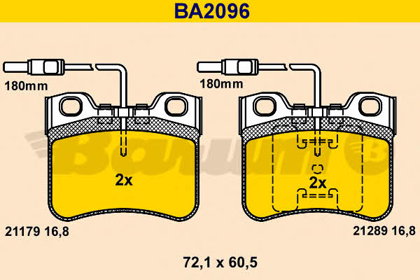 Barum BA2096 Brake Pad Set, disc brake BA2096