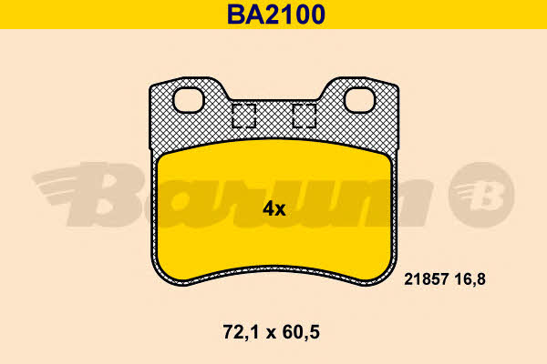 Barum BA2100 Brake Pad Set, disc brake BA2100