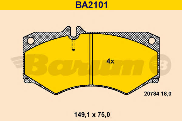 Barum BA2101 Brake Pad Set, disc brake BA2101