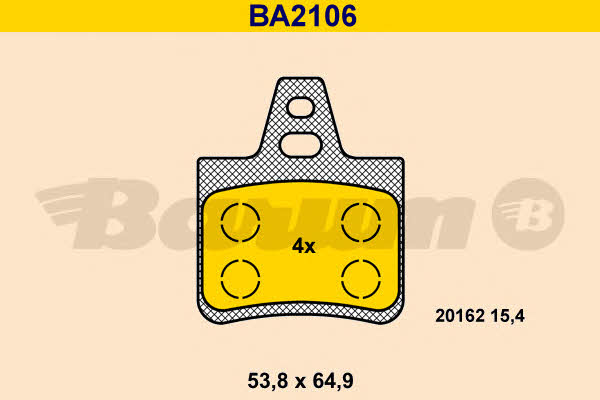 Barum BA2106 Brake Pad Set, disc brake BA2106