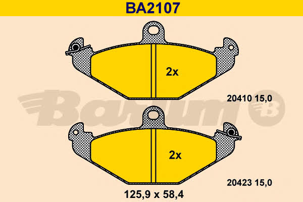 Barum BA2107 Brake Pad Set, disc brake BA2107
