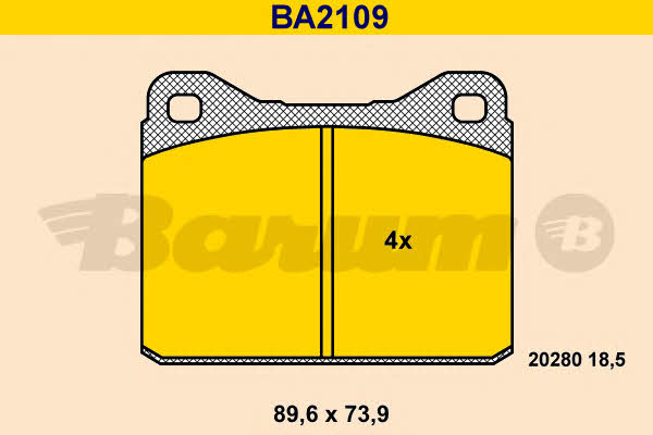 Barum BA2109 Brake Pad Set, disc brake BA2109