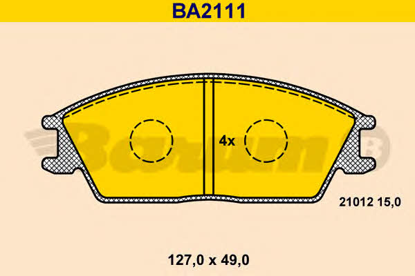 Barum BA2111 Brake Pad Set, disc brake BA2111