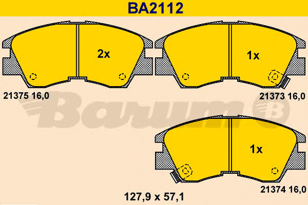 Barum BA2112 Brake Pad Set, disc brake BA2112