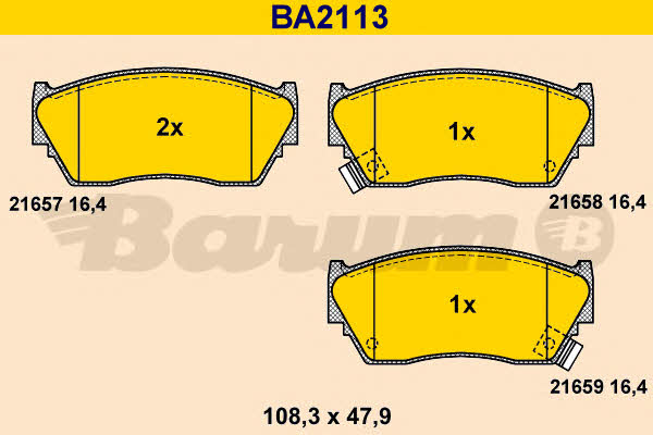 Barum BA2113 Brake Pad Set, disc brake BA2113