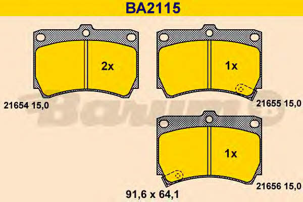 Barum BA2115 Brake Pad Set, disc brake BA2115
