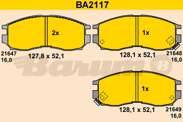 Barum BA2117 Brake Pad Set, disc brake BA2117