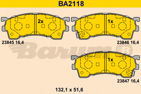 Barum BA2118 Brake Pad Set, disc brake BA2118