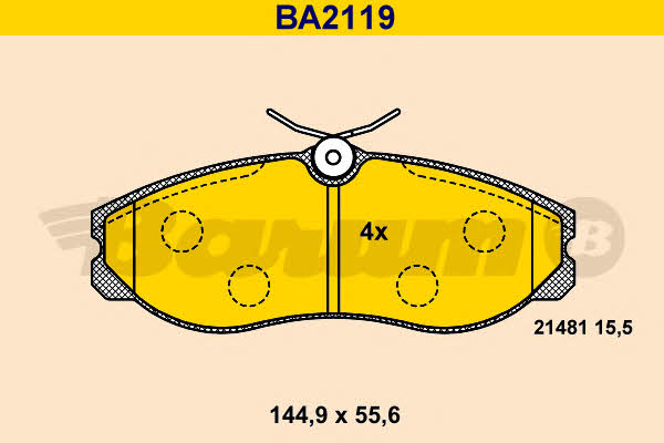 Barum BA2119 Brake Pad Set, disc brake BA2119