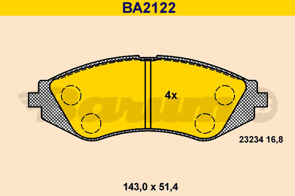 Barum BA2122 Brake Pad Set, disc brake BA2122