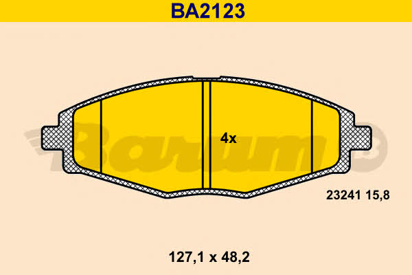 Barum BA2123 Brake Pad Set, disc brake BA2123