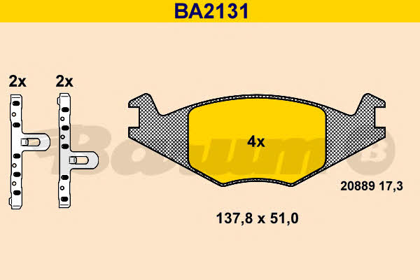Barum BA2131 Brake Pad Set, disc brake BA2131