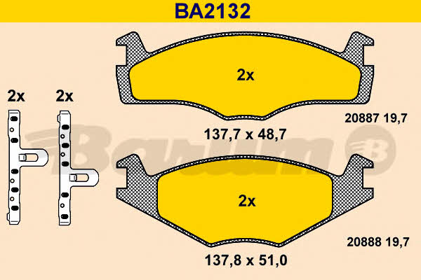 Barum BA2132 Brake Pad Set, disc brake BA2132