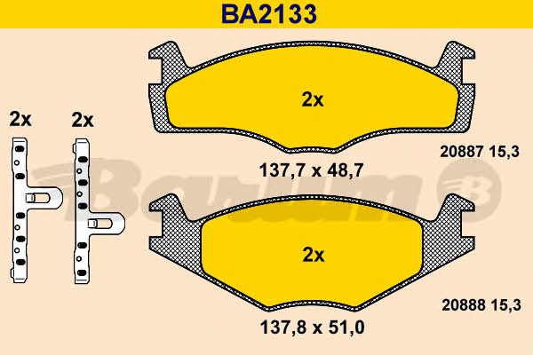 Barum BA2133 Brake Pad Set, disc brake BA2133