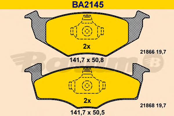 Barum BA2145 Brake Pad Set, disc brake BA2145