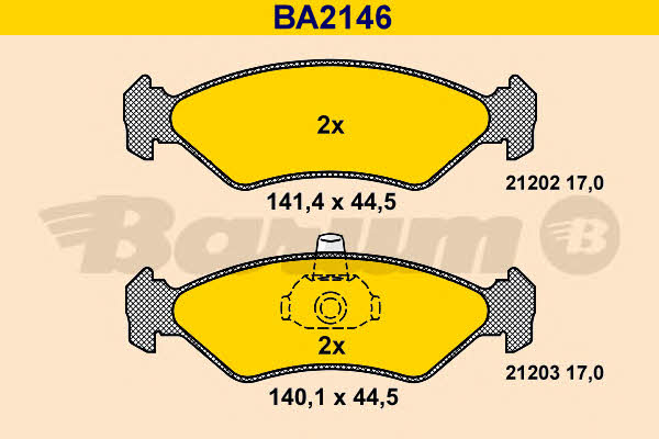 Barum BA2146 Brake Pad Set, disc brake BA2146