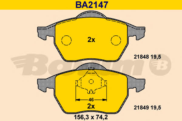 Barum BA2147 Brake Pad Set, disc brake BA2147