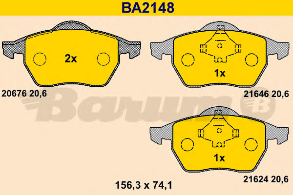 Barum BA2148 Brake Pad Set, disc brake BA2148