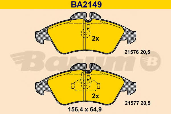 Barum BA2149 Brake Pad Set, disc brake BA2149