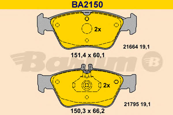 Barum BA2150 Brake Pad Set, disc brake BA2150