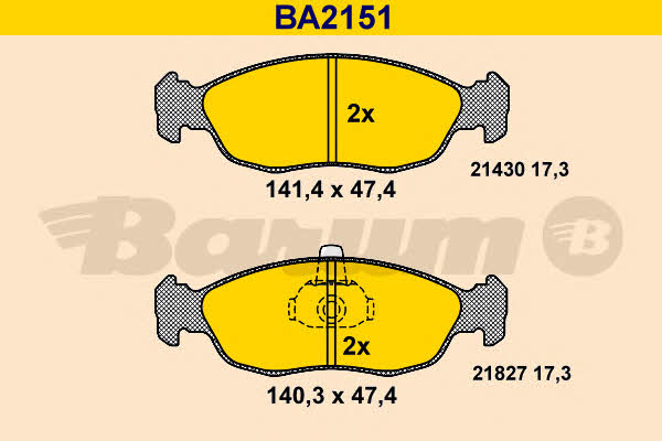 Barum BA2151 Brake Pad Set, disc brake BA2151