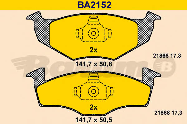 Barum BA2152 Brake Pad Set, disc brake BA2152