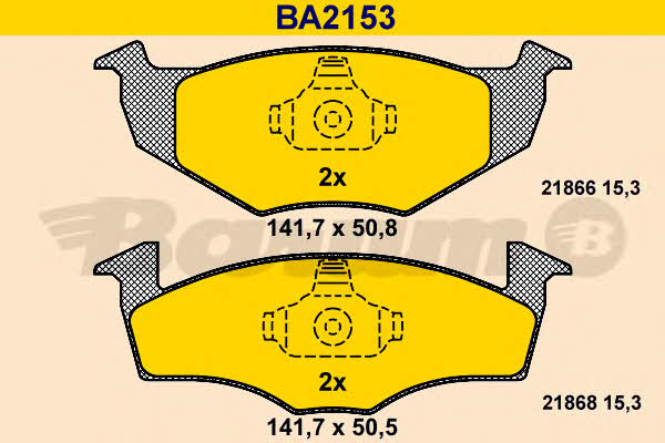Barum BA2153 Brake Pad Set, disc brake BA2153
