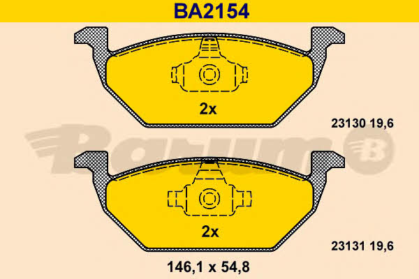 Barum BA2154 Brake Pad Set, disc brake BA2154